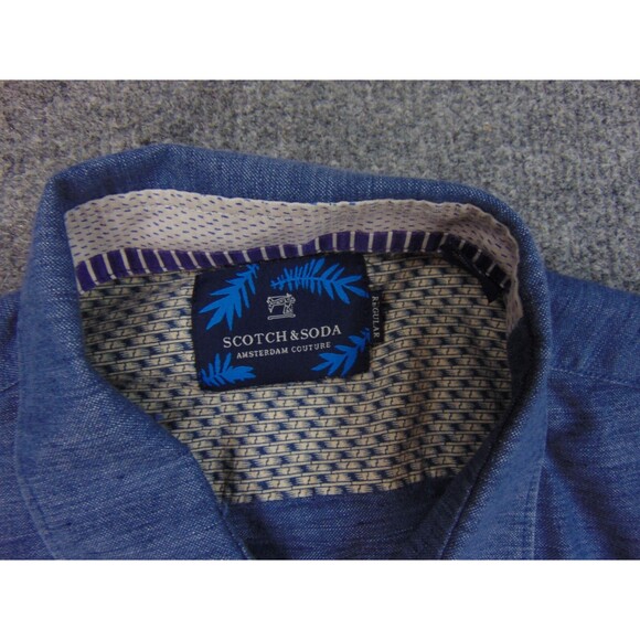 Scotch & Soda Shirt Mens‎ Med Regular Blue Casual Long Sleeve - Picture 4 of 9